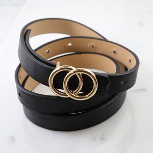 Double O Thin Belt - Black